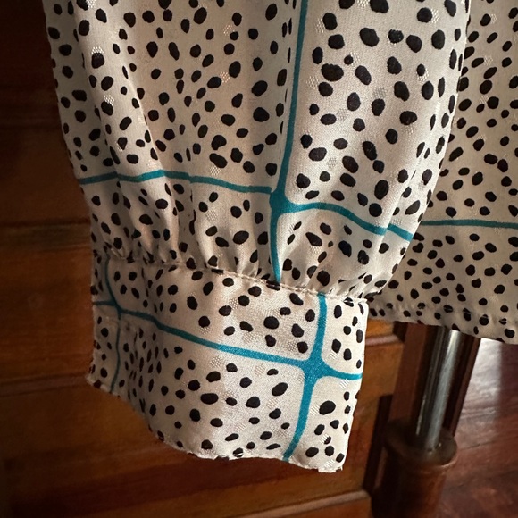 VINTAGE Alfred Dunner Pussybow Graphic Blouse Sz S/M - Picture 5 of 10